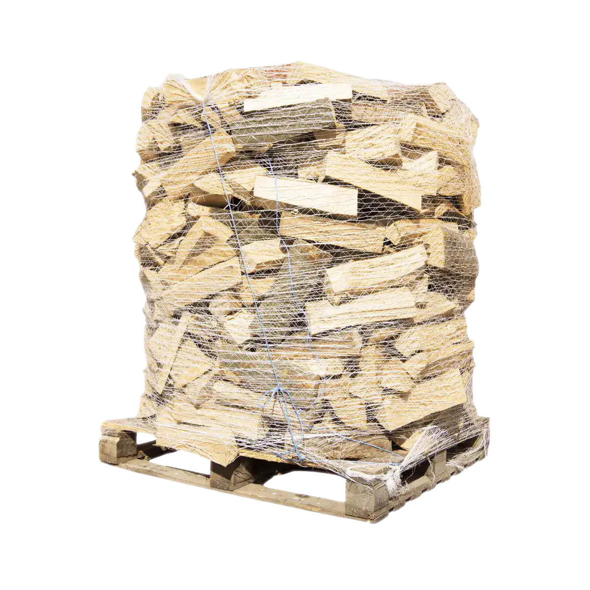 Buchenbrennholz 33 cm, auf Palette im Netz, ca. 1,6 srm / 1 rm – 500 kg